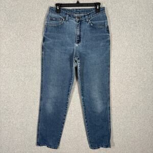 Vintage 90s Lee Jeans Womens 10 Mom Tapered High Rise Distressed Fade Worn 30x29
